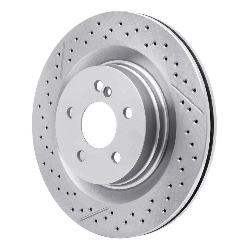Mercedes-Benz C63 AMG Brake Rotor (1) - Rear - R1 Concepts - Drilled and Slotted - `08-`15